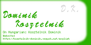 dominik kosztelnik business card